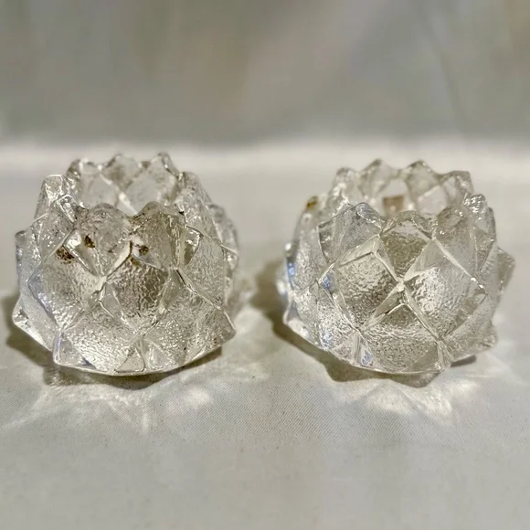 Vintage Orrefors Kosta Boda Nimbus Candle Holders Berit Johansson A Pair
